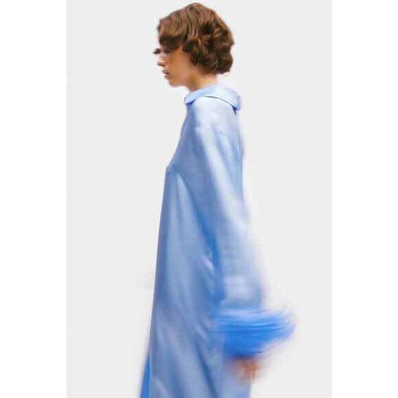 Sleeper Luna Maxi Dress with Detachable Feathers Blue Womens Size Medium - Picture 6 of 10